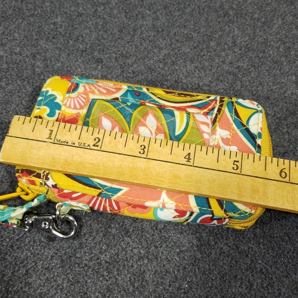 Vera Bradley Wristlet Quilted Zip Around Wallet ID Window Provencal Yellow - Picture 7 of 8